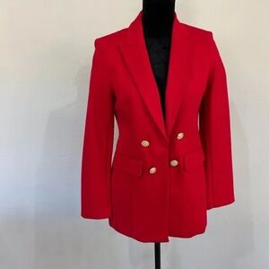 Chico's The Ponte Red Blazer